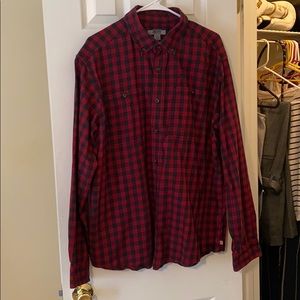 Thrifted red flannel.